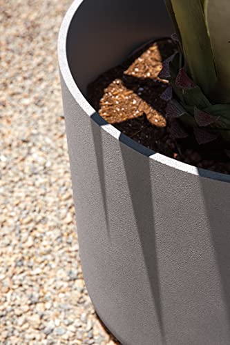 Veradek Mason Series Lima Planter - Large Round Outdoor Planter - color: Gray, size: 20 inches - 2 Pack