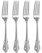 KEAWELL Luxury 4-Piece 18/10 Stainless Steel Dinner Fork Set (Silver) - color: Silver