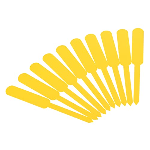 PATIKIL Plant Labels, 200Pcs PP Rectangle Marker Tags for Outdoor Indoor Garden, Yellow - color: Yellow