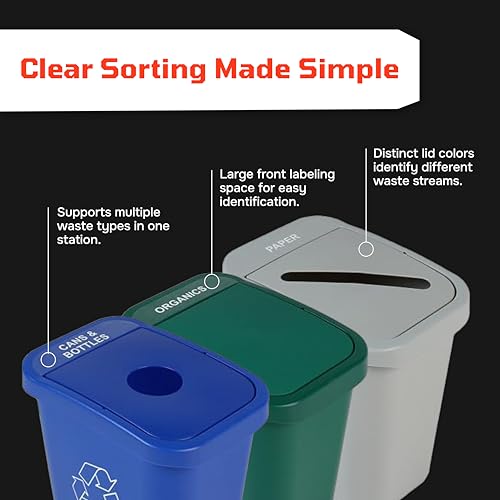 City Box 7 Gallon Paper Recycling Bin w/ Lid for Office Papers, Newspapers - color: Paper, size: 7 Gallon