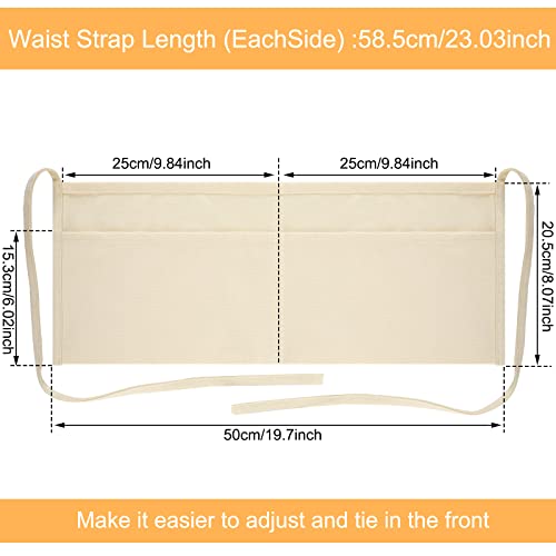 JenPen 4 Pcs Nail Apron Canvas Waist Apron Bulk for Carpenter with 2-pocket
