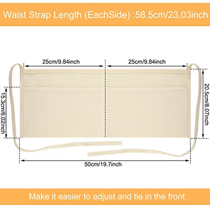 JenPen 4 Pcs Nail Apron Canvas Waist Apron Bulk for Carpenter with 2-pocket