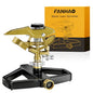 FANHAO 100% Metal Impact Lawn Sprinkler for Yard, Covers Up to 5800 sq. Ft - color: Black