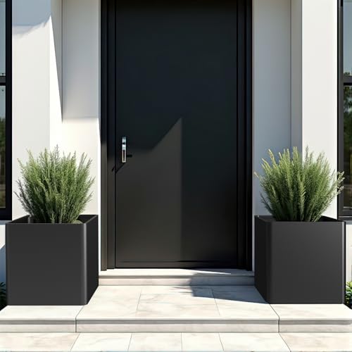 Square Large Outdoor Planter 20inch - color: Black, size: 20"L x 20"W x 20"H