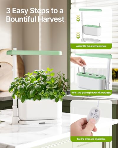 SUNCOZE Hydroponics Growing System Kit with 3 Pods for Beginners