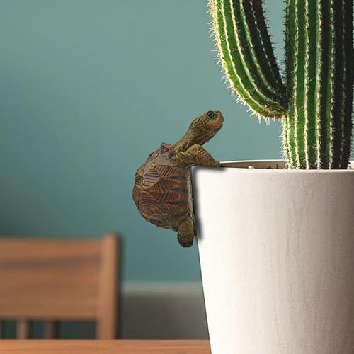 Mini Turtle Statue Miniature Tortoise Figurine Plant Pot Hugger - style: Turtle