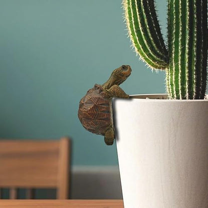 Mini Turtle Statue Miniature Tortoise Figurine Plant Pot Hugger - style: Turtle