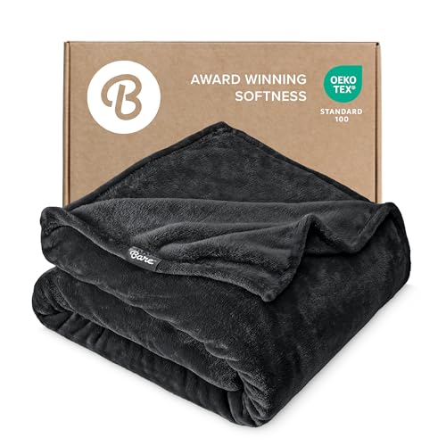 Bare Home Fleece Blanket Luxury Microplush (Full/Queen, Black) - color: 05 - Black, size: Full/Queen