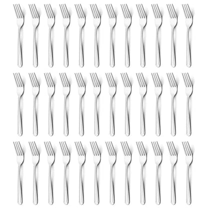 BEWOS 36-Piece Dinner Fork Set, 8.2-Inch Stainless Steel Silverware, Mirror Polished, Dishwasher Safe, For Home, Kitchen or Restaurant - size: 36 Pcs 8.2'' Dinner Fork