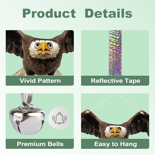 2PCS Hanging Fake Hawk to Keep Pigeon Away from Balcony - color: Black Hawk（1） 2pcs