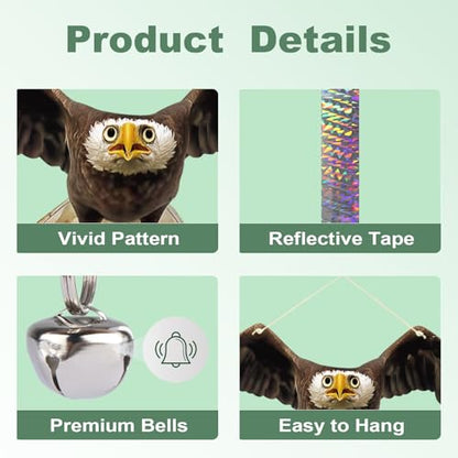 2PCS Hanging Fake Hawk to Keep Pigeon Away from Balcony - color: Black Hawk（1） 2pcs