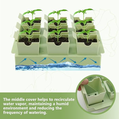Seed Starter Tray with Lift-Out Handles for Easy Transplanting