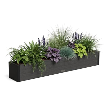 Mayne Vista 60in Rectangular Window Box Planter, Charcoal - size: 60in
