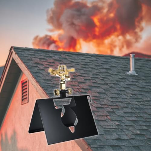 Roof Sprinkler for Wildfire Embers, Ember Defense System with 3,300 Sq. Ft. Coverage, Compact Roof-Mounted Fire Protection