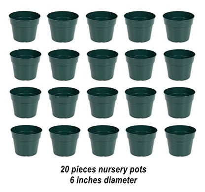 DAPERCI inches Nursery Pot Plant Grow Sturdy Flower pots in Bulk Price 20P Green