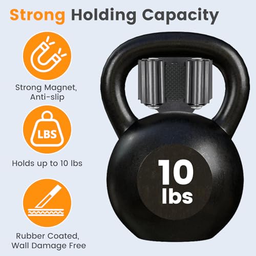 4 Pack Strong Magnetic Broom Holder, Black