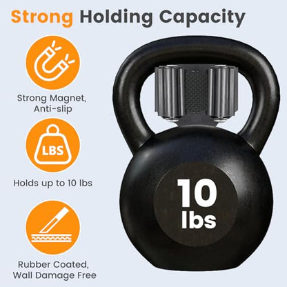 4 Pack Strong Magnetic Broom Holder, Black