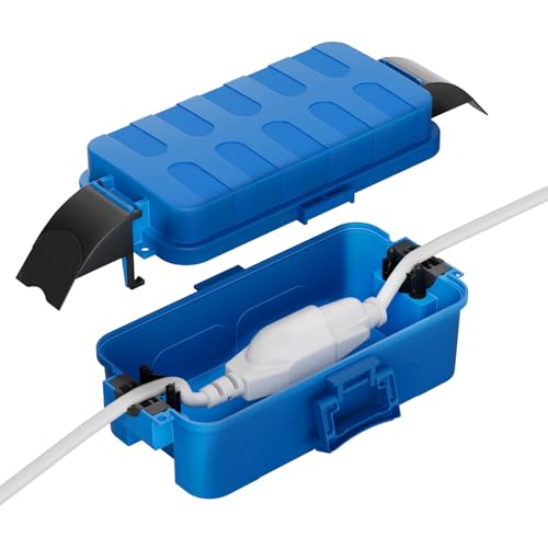 Flemoon IP55 Small Outdoor Electrical Box Waterproof, for Power Strip - color: Blue, size: Small