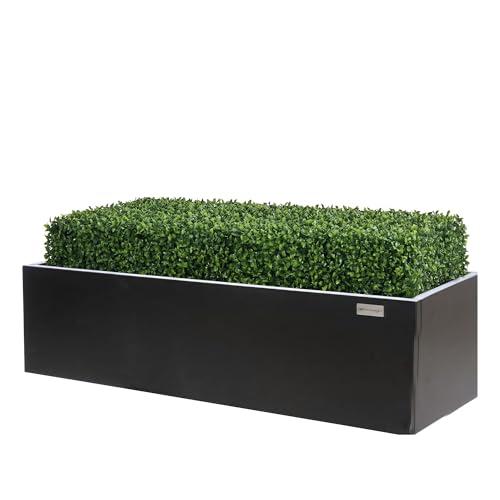 NatraHedge Hampton Wooden Planter Box (44"" Lx15 Wx15 H) Black-Aluminum - color: Black- Aluminum