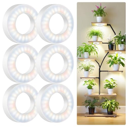 Kullsinss 3.5" Grow Lights for Indoor Plants, 36W Full Spectrum Plant Light - size: 6-Head/White