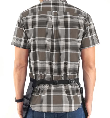 Under NY Sky Tool Pouch, 12 Pockets, 2 Loops and Hammer Loop, Gray - color: Tool Belt Gray