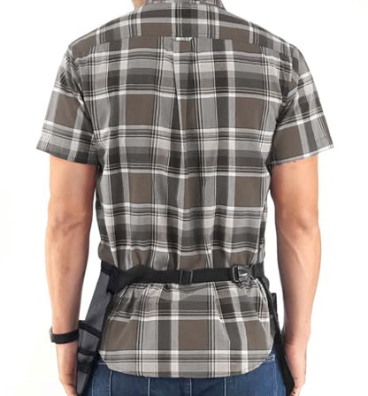 Under NY Sky Tool Pouch, 12 Pockets, 2 Loops and Hammer Loop, Gray - color: Tool Belt Gray