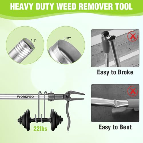 WORKPRO Weed Puller Tool with Long Adjustable Handle (33", 46")