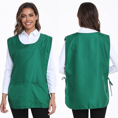 Xeoxarel Unisex Cobbler Apron with 3 Deep Pockets, Smock Vest Apron - color: 3 Pack - Green