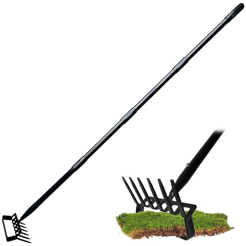 6-Tines Rake and Stirrup Hoe - Stainless Steel Cultivator for Gardening