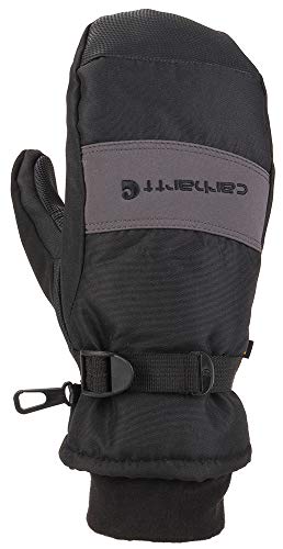 Carhartt Men's Waterproof Insulated Knit Cuff Mitten - color: Black/Grey, size: Medium