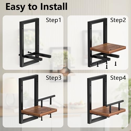 Sbosbo Floating Shelves for Wall Plant Shelf - color: Rustic Brown