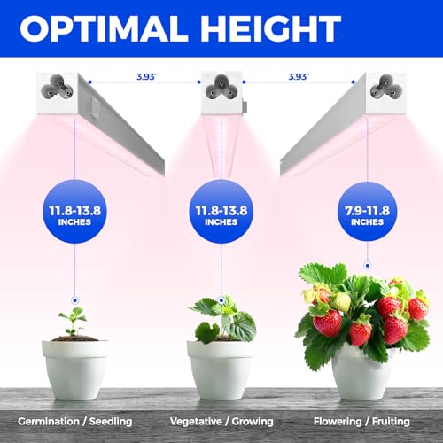 Barrina T5 Plant Lights, 5W LED Grow Light Strip, 1FT White Cover, 8 Packs - color: Pinkish White, size: 1ft-white Cover