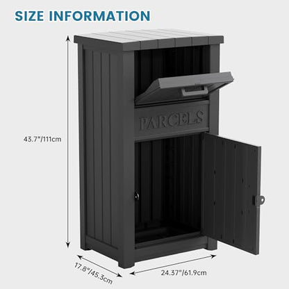 Package Delivery Box for Outside, Parcel Drop Box, Classic Black - color: Black