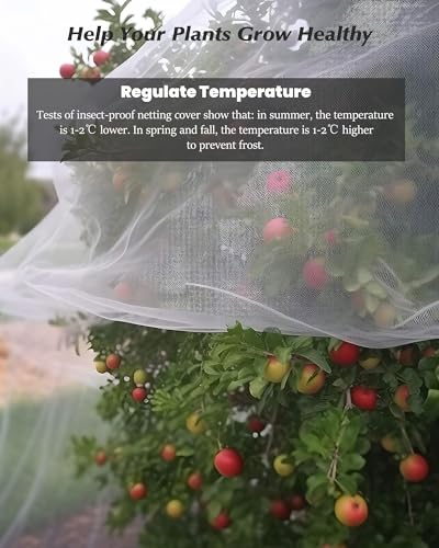Dmyifan10x26Ft Ultra Fine Garden Mesh Netting Thicken Protection Netting for Vegetable Plant Fruits Health Growing, White Screen Barrier Net for Pest Bird Mosquito - size: 10 x 26 FT