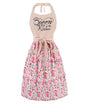 Cute Floral Apron for Women with Pockets, Cotton, Adjustable Straps - color: Pink