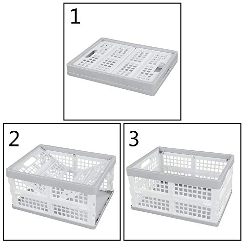 Vababa 3-Pack Plastic Stackable Collapsible Storage Crate, 15 L - size: 15 L