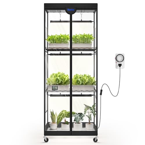 Barrina LP600 Indoor Greenhouse with Grow Light, 4 Tier Stand with Tent - color: 5000K, size: LP600-H59.1