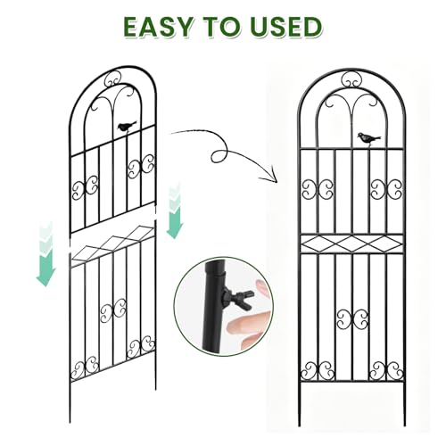 1 Pack 78.7"x19.7" Metal Gardon Trellis for Climbing Plants Outdoor,Black - size: 1P: 78.7" H x 19.7" W