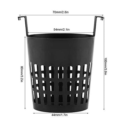 Ymiko 10 Pack Garden Slotted Mesh Cups Net Pot, Plastic Planting Basket with Hook for Hydroponics, Aeroponics, Orchids (Black)
