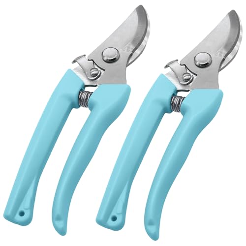 2 Pcs Garden Flower Shears, 6.9 inches, Blue Handle - style: Blue-2 Pcs