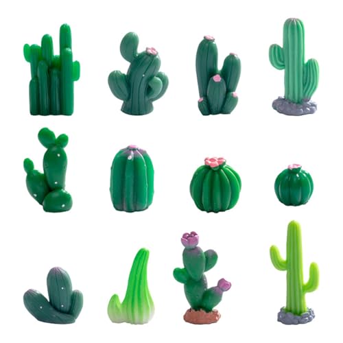11 PCS Mini Resin Cacatus Plants, Fairy Garden Accessories, Miniature Figurines, Micro Landscape Ornaments - color: Cacatus