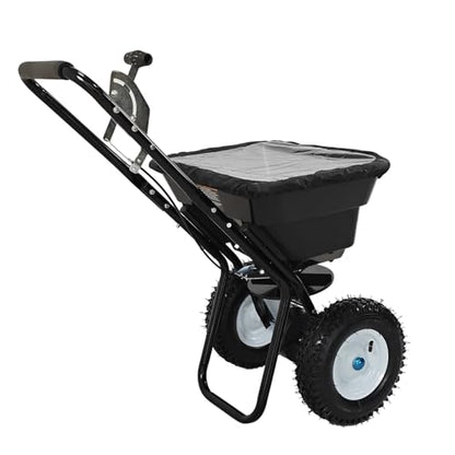 Broadcast Spreader, Capacity Lawn Spreader & Fertilizer Spreader, Rustproof Poly Hopper, Adjustable Drop Rate, All-Terrain Pneumatic Tires, Epoxy-Coated Frame for Lawn Care (80lb) - size: 80lb