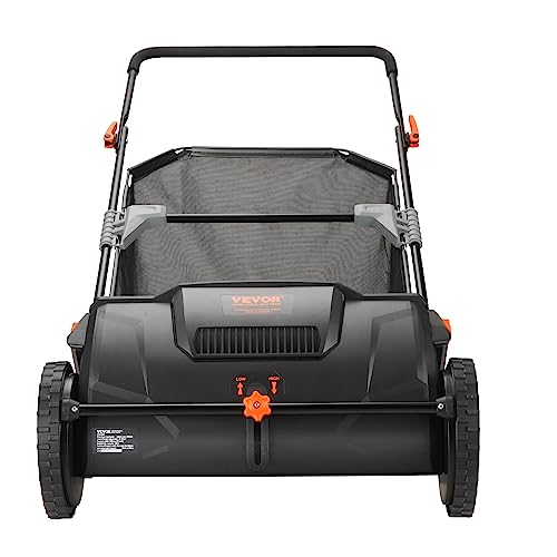 VEVOR Push Lawn Sweeper 21" Leaf & Grass Collector 3.5 cu. ft. Hopper Bag