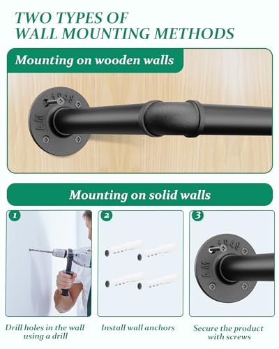 SOFITORG 65.7" Metal Plant Hanging Rod, 6 Chains, 2 Pack, Pots Not Included - color: Black, size: 65''-2 Packs