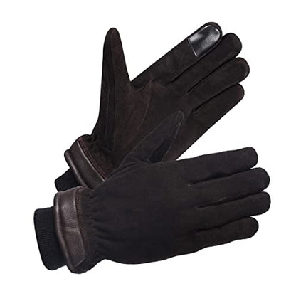 SKYDEER 3M Thinsulate Thermal Winter Work Gloves with Windproof Premium Genuine Deerskin Suede Leather (Unisex SD8671T) - color: Sd8654t, size: Large