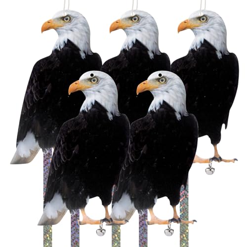 Owl to Scare Pigeons, 5Pcs Plastic Owls to Keep Pigeon Away - color: Mighty Hawks 5pc