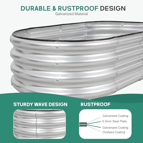 Galvanized Raised Garden Bed, 4x2x1ft, 2 Pack, Silver - color: Silver, size: 4×2×1ft (2 Packs)