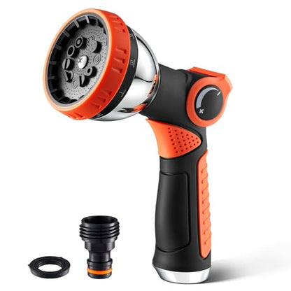 Garden Hose Nozzle High Pressure Leak Proof Spray Water Hose Nozzle Sprayer - color: Orange