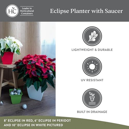 The HC Companies Eclipse Square Planter Pot, 12 Inch, Black, 2-Pack - color: Black, size: 12", style: Pack of 2