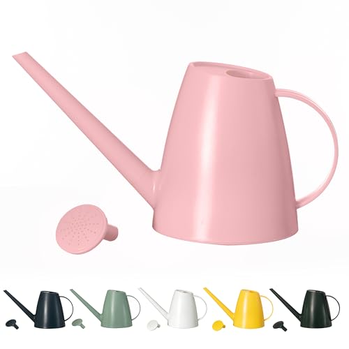 Modern 1.8 Liter Plastic Watering Can with Detachable Spout and Sprinkler Head, Designed for Controlled Pouring and Easy Handling, Pink - color: Pink